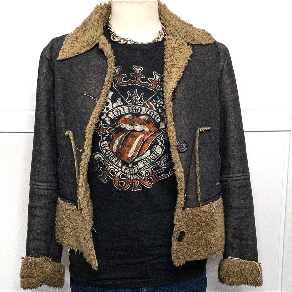 School Rag | Black Denim/ Sherpa Jacket
